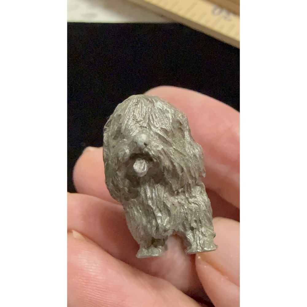 Seagull Pewter Dog Figurine Silver  Miniature Textured Collectible 1.25in